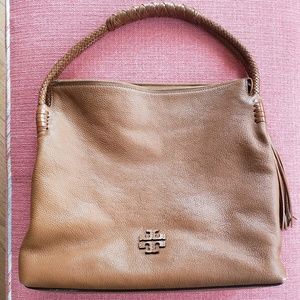 Tory Burch Taylor Hobo in Saddle Pebbled Leather
